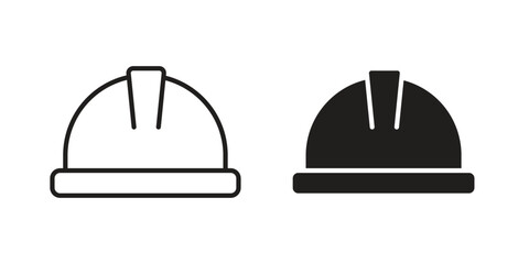 Hard hat icon for web designs. outline and clipart icons set