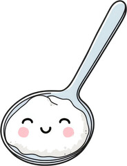 Smiling Spoonful of Sugar - Sweet and Delightful Illustration.