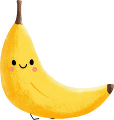 Smiling Banana - A Cheerful and Delicious Fruit Illustration.