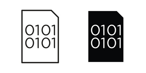 File Binary icon for web designs. outline and clipart icons set