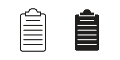 Clipboard icon for web designs. outline and clipart icons set