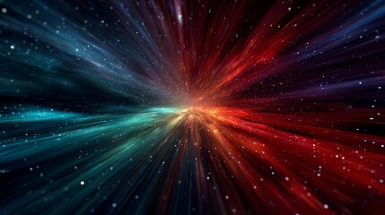 Naklejka premium Colorful galaxy with a red and blue swirl. The colors are vibrant and the stars are shining brightly