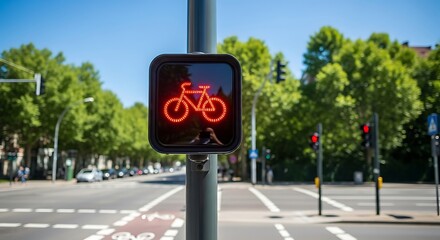 Bicycle Traffic Signal at Intersection.