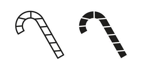 Candy Cane icon for web designs. outline and clipart icons set