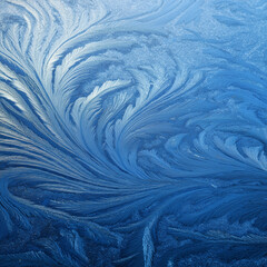 Obraz premium Frost Patterns on Window Glass, Winter Nature Background Texture
