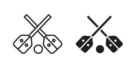 Broom-ball icon for web designs. outline and clipart icons set