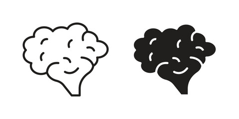 Brain icon for web designs. outline and clipart icons set