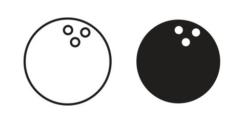 Bowling ball icon for web designs. outline and clipart icons set
