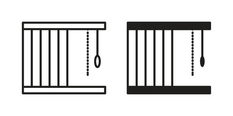 Blinds open icon for web designs. outline and clipart icons set