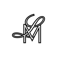 initial letter m with L script logo