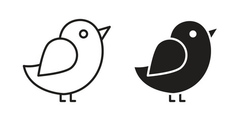 Bird icon for web designs. outline and clipart icons set