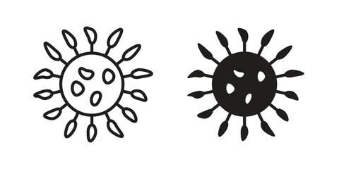 Bacteria icon for web designs. outline and clipart icons set