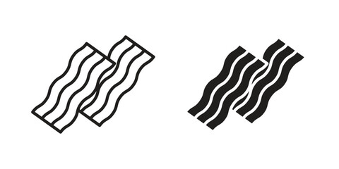 Bacon icon for web designs. outline and clipart icons set