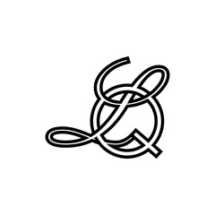 initial letter q with L script logo