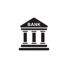 Vector art of bank icon symbol of finance, investment, and banking services minimalist design for financial institutions, wealth management, and economic stability concepts