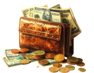 Realistic Passive Income Flow Diagram, Transparent Background