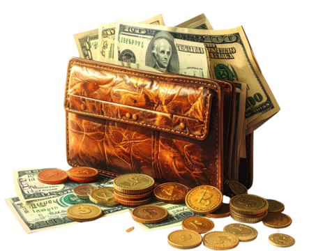 Realistic Passive Income Flow Diagram, Transparent Background