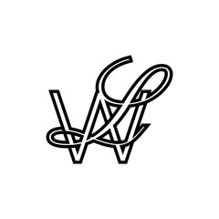 initial letter w with L script logo