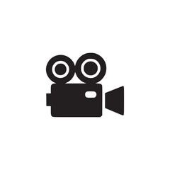 Illustration of a movie camera icon symbol for film, video recording, or cinematography simple and minimalist design for user interfaces and applications