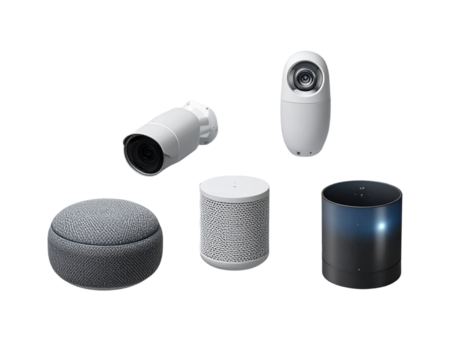 Realistic Smart Home IoT Devices Collection, Transparent Background