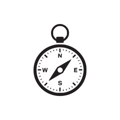 Vector art of a compass icon, symbolizing navigation, direction, and exploration, perfect for travel, adventure, and mapping projects, offering a clear and simple visual representation