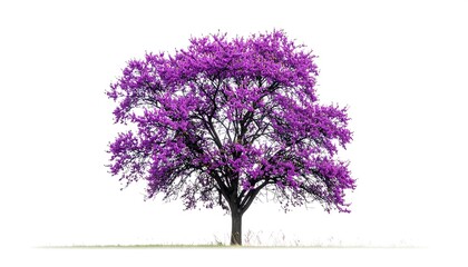 Isolated purple tree against white