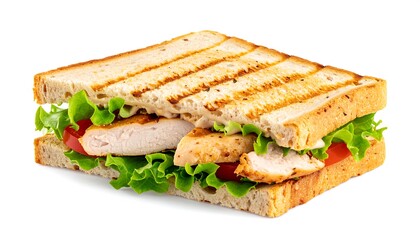 Grilled chicken sandwich, isolated