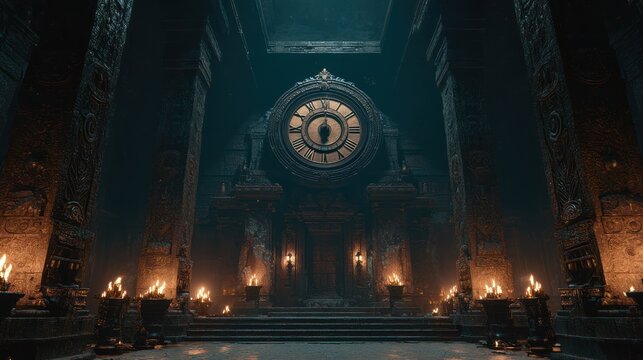 Grand clock tower interior symbolic architecture and historical aesthetics - Powered by Adobe