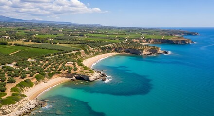 Fototapeta premium Coastal Beach Scenic View.