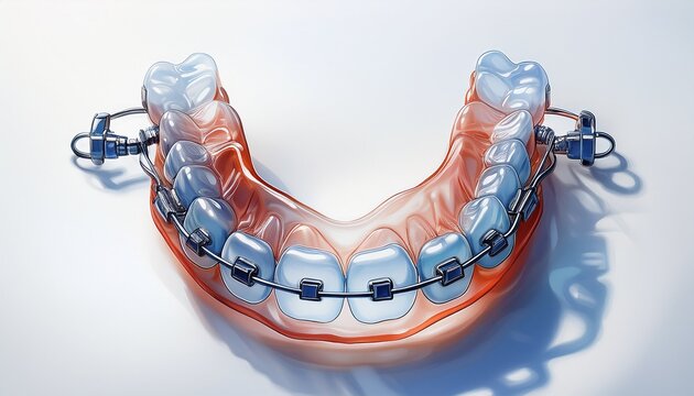 removable brace invisible retainer white background