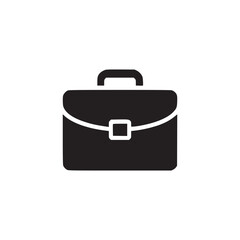 Vector art of a black briefcase icon, symbolizing business, work, and professional endeavors, perfect for presentations, websites, and marketing materials related to career and finance