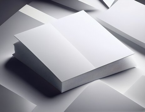 blank brochures mockup overlapping white background design
