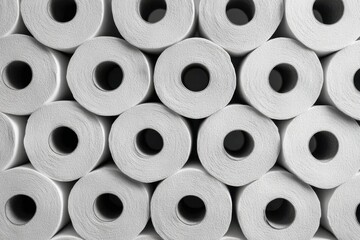 Roll of white paper towels in supermarket