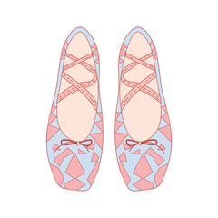 Ballet clipart pair of pink and blue dance shoes with ribbons for costume