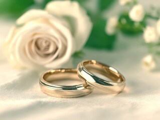 Rose rings next to a rose