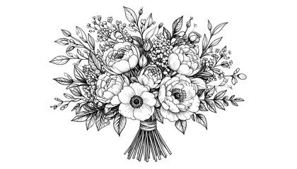 Elegant black and white floral bouquet (1)