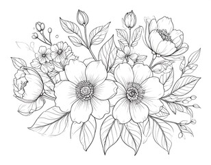 Elegant black and white floral bouquet design (2)