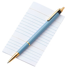 Naklejka premium A light-blue pen resting on a notepad