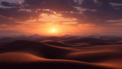 Dramatic desert sunset