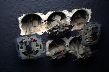 Elektroinstallation, Elektrik, Hohlwanddosen, Lichtschalter