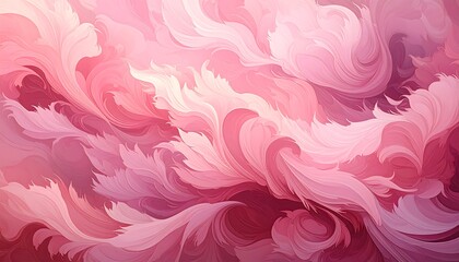 Abstract swirling pink and red feather pattern