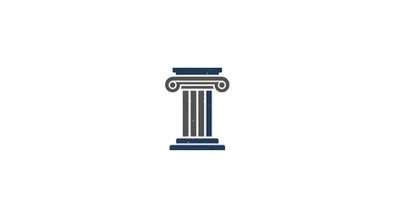 Elegant classical column icon symbolic design for concepts and branding