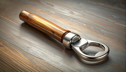 Elegant bottle opener on wood