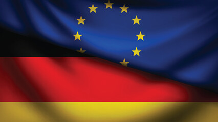 Europe and germany flag fusion design