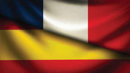 Spain and france flag fusion design