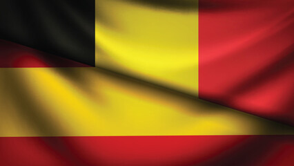 Spain and belgium flag fusion design