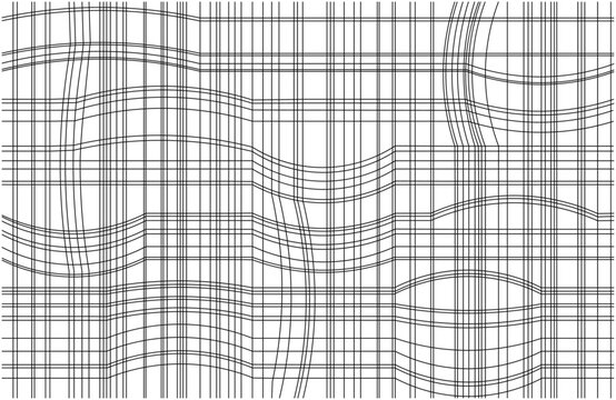 Black treads of cloth. Fabric canvas grunge texture. Graphic ink black lines background.