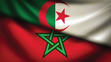 morocco and algeria flag fusion design
