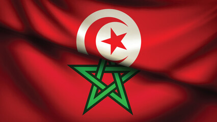 Tunisia and Morocco flag fusion design