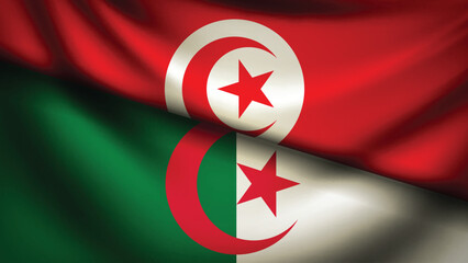 Tunisia and Aatar flag fusion design